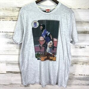 Bo Jackson Homage 1987 Kansas City Royals Rookie Card Gray T Shirt Size‎ Large